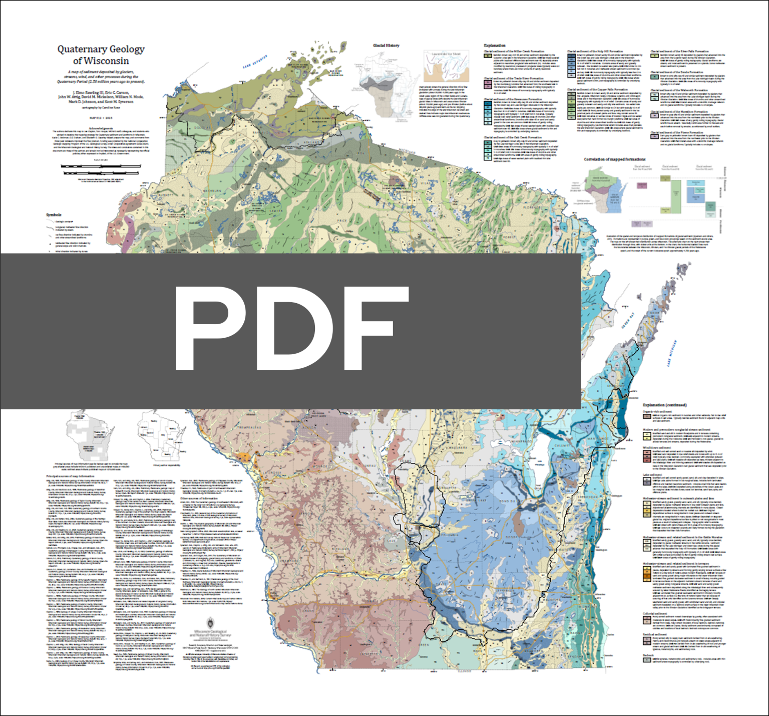 Quaternary Geology of Wisconsin — a statewide map – WGNHS – UW–Madison