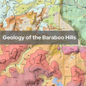 Graphics with the text "Geology of the Baraboo Hills"