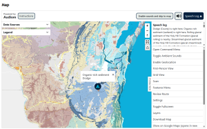 Screen capture image of the Axiom webpage that hosts the Quaternary Geology of Wisconsin map data.